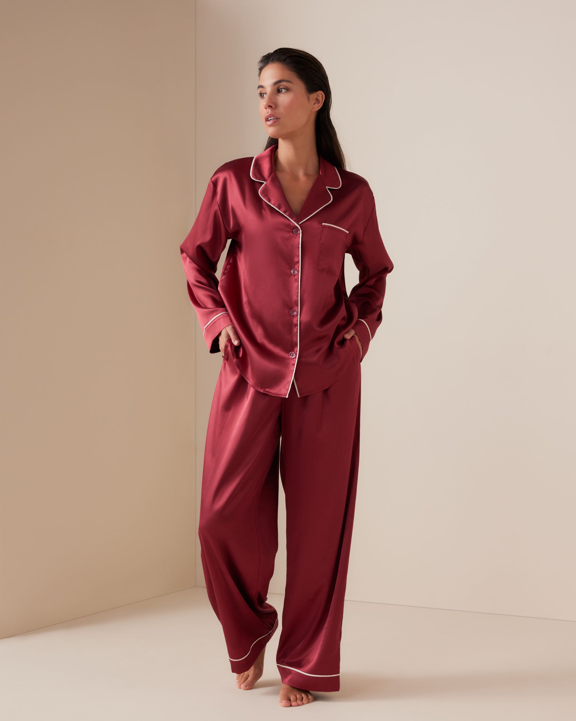 Classic Satin Long PJ Set