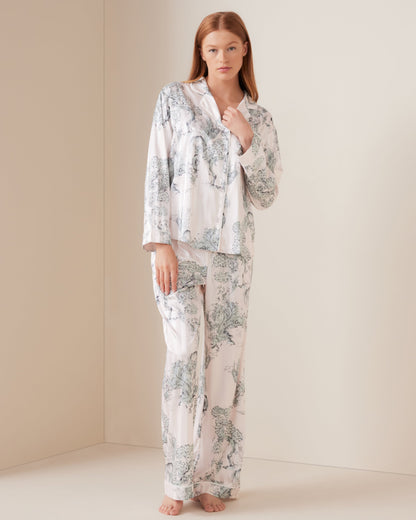 Jacquard Toile Satin PJ Shirt
