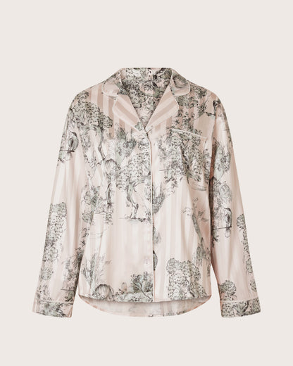 Jacquard Toile Satin PJ Shirt