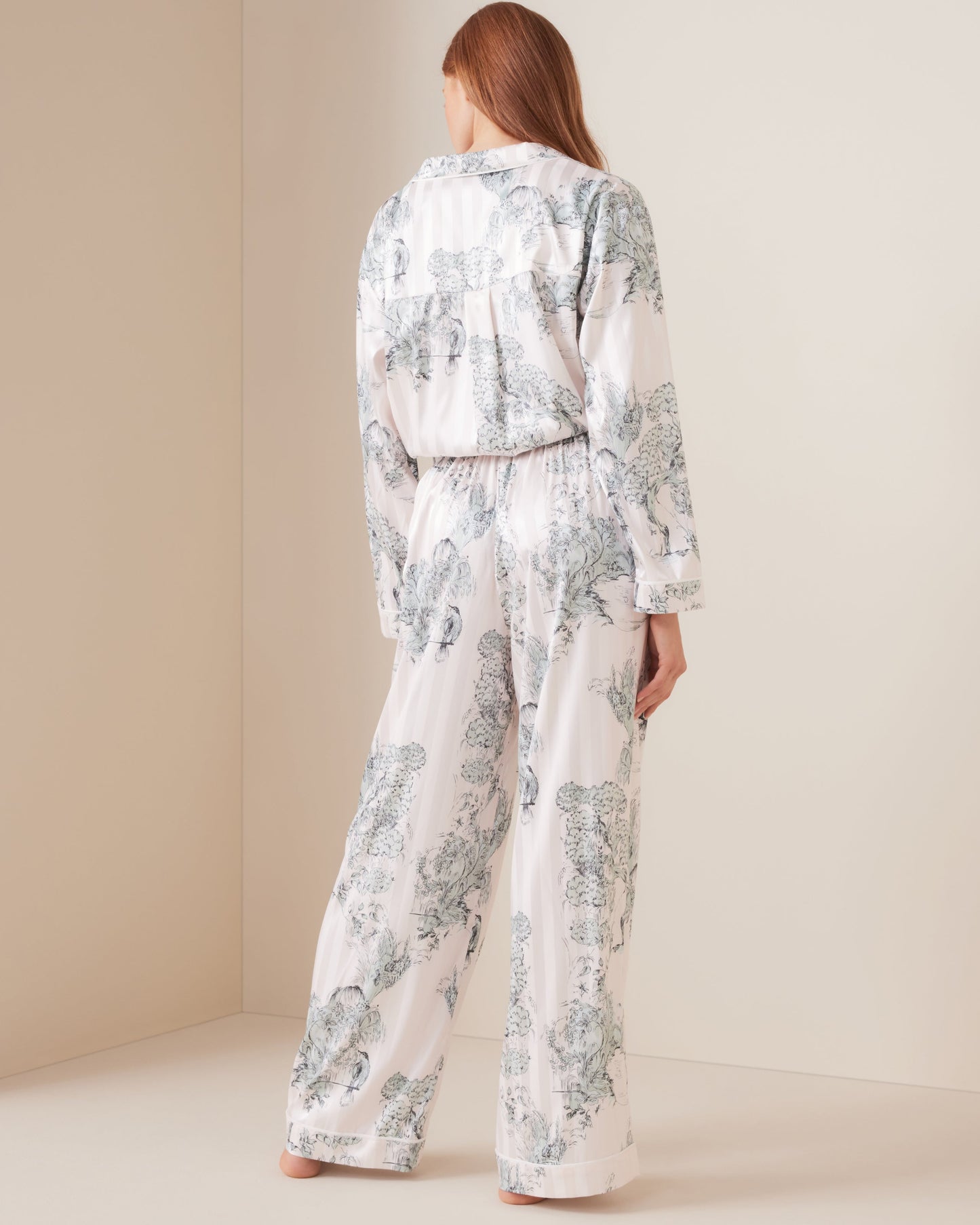 Jacquard Toile Tailored Satin Pant