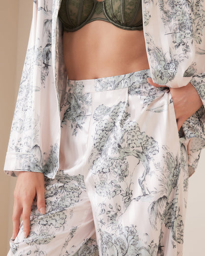 Jacquard Toile Tailored Satin Pant