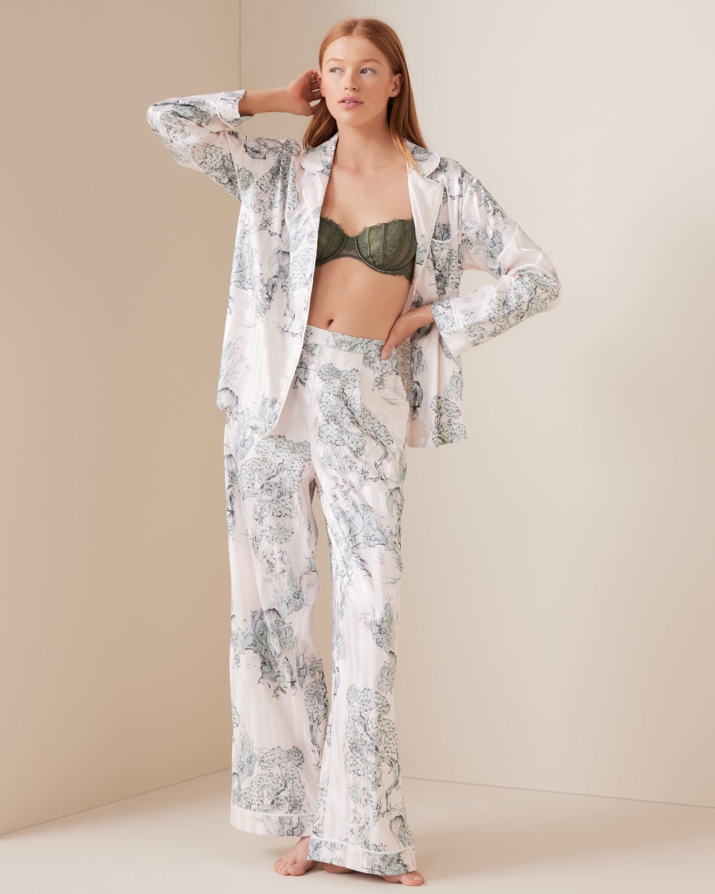 Jacquard Toile Tailored Satin Pant