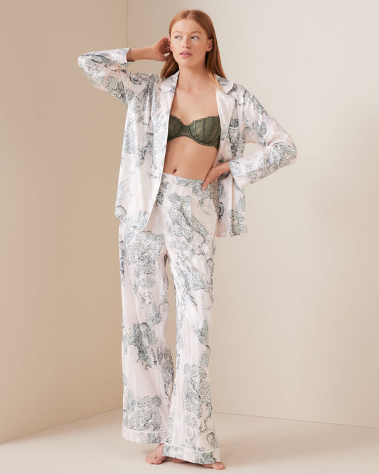 Jacquard Toile Tailored Satin Pant