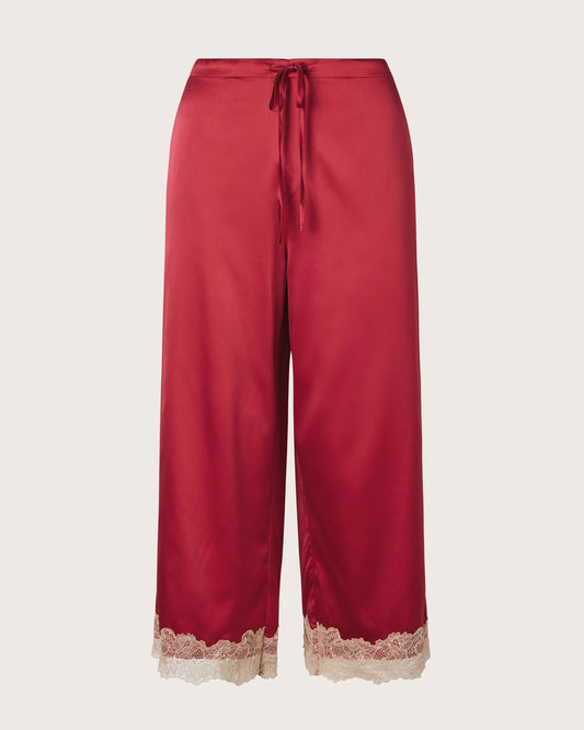Ornate Lace Trim Cropped Pant