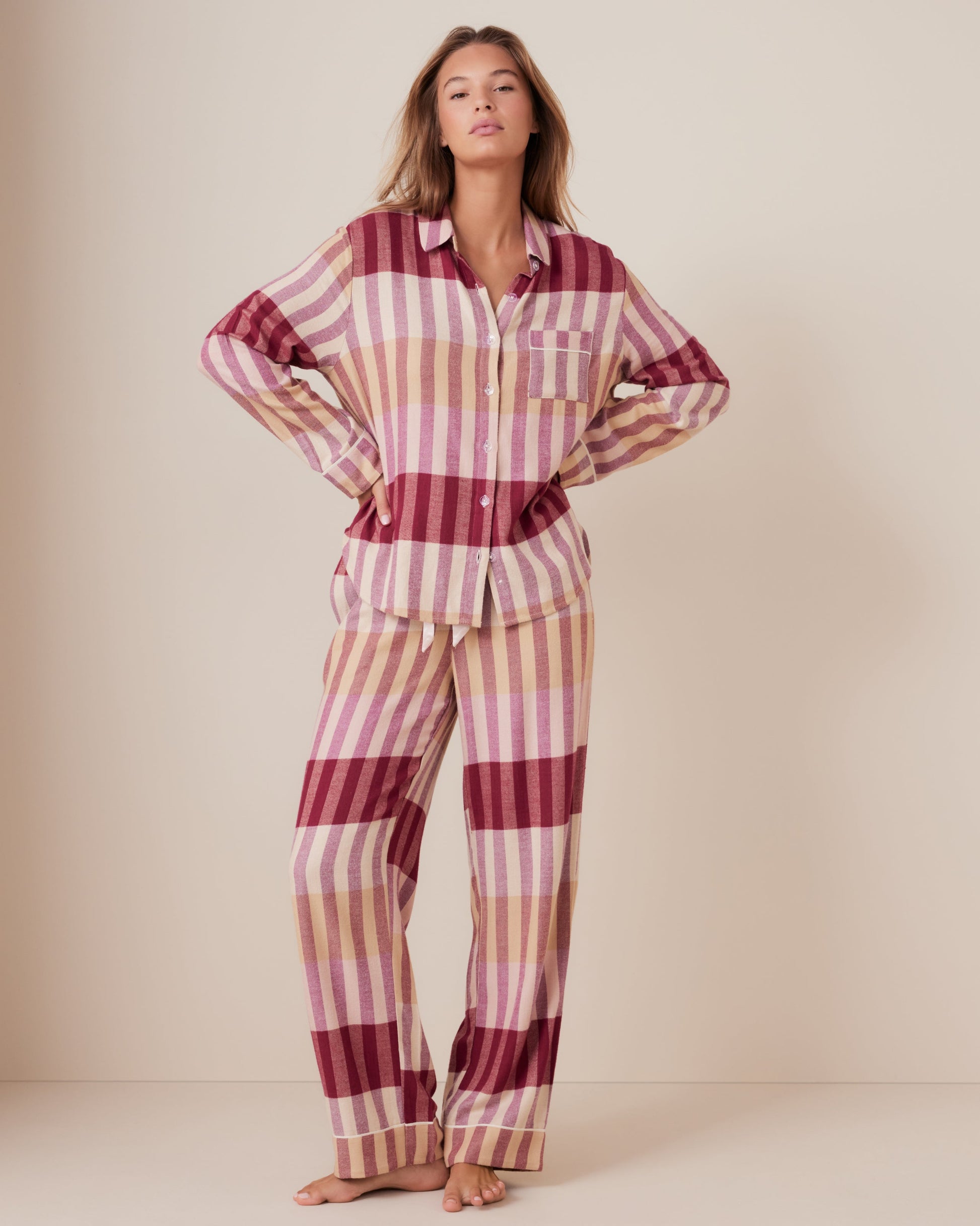 Cherry Check PJ Set