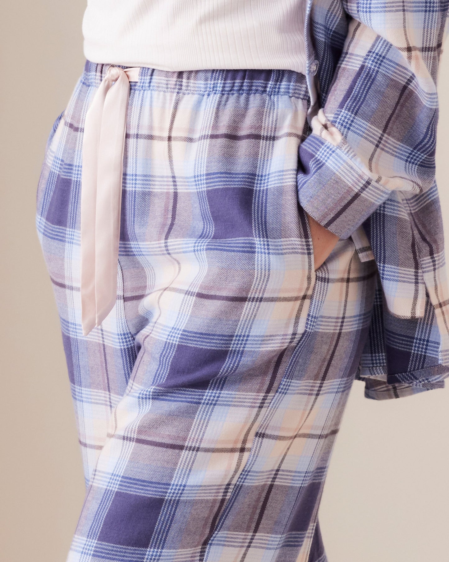 Dusted Plaid Wide PJ Pant