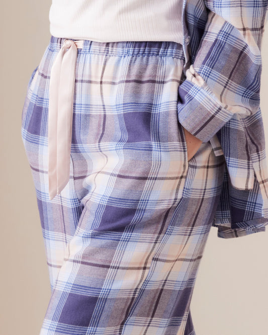 Dusted Plaid Wide PJ Pant