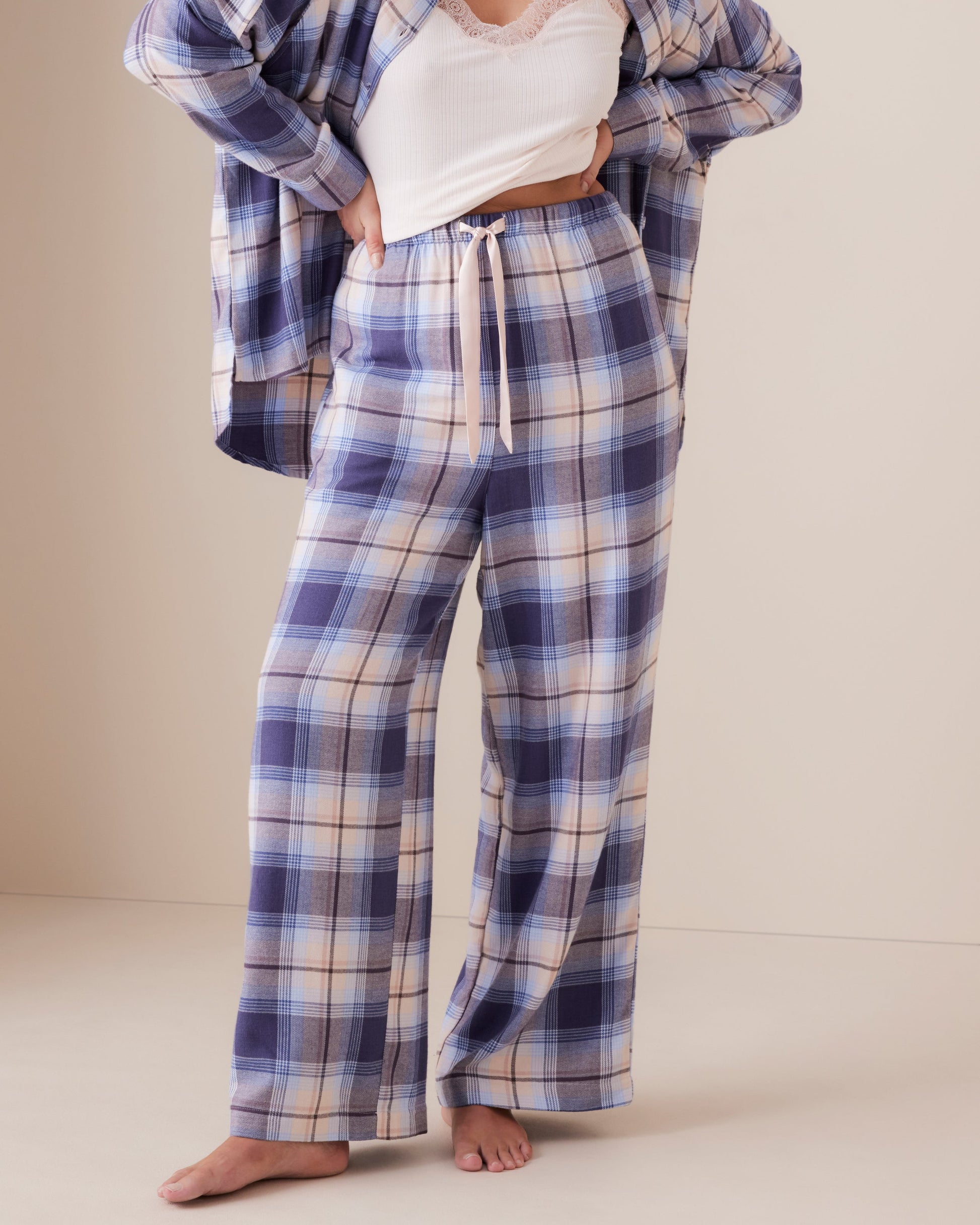 Dusted Plaid Wide PJ Pant