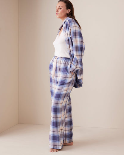 Dusted Plaid Wide PJ Pant