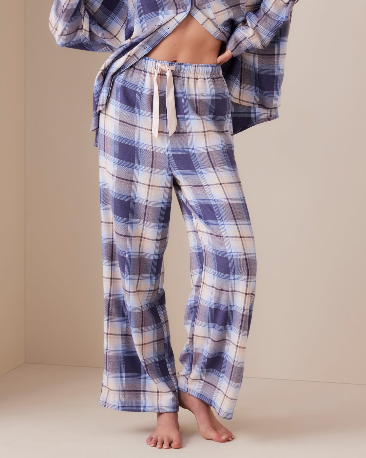 Dusted Plaid Wide PJ Pant