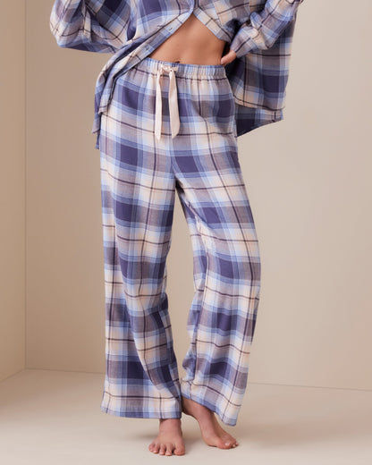 Dusted Plaid Wide PJ Pant