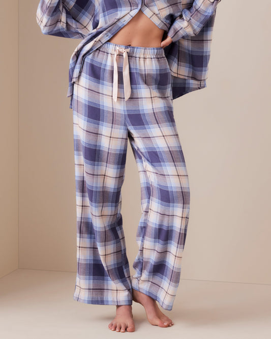 Dusted Plaid Wide PJ Pant