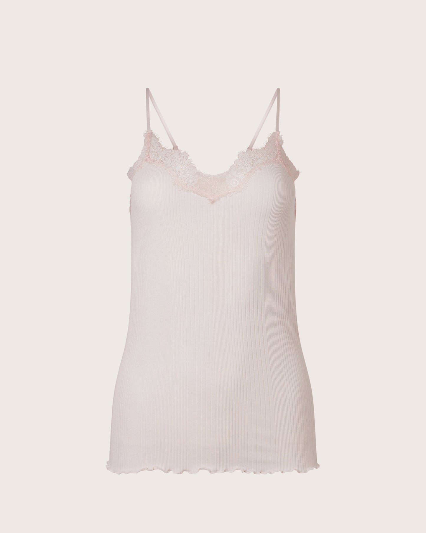 Lace Trim Ribbed Tank