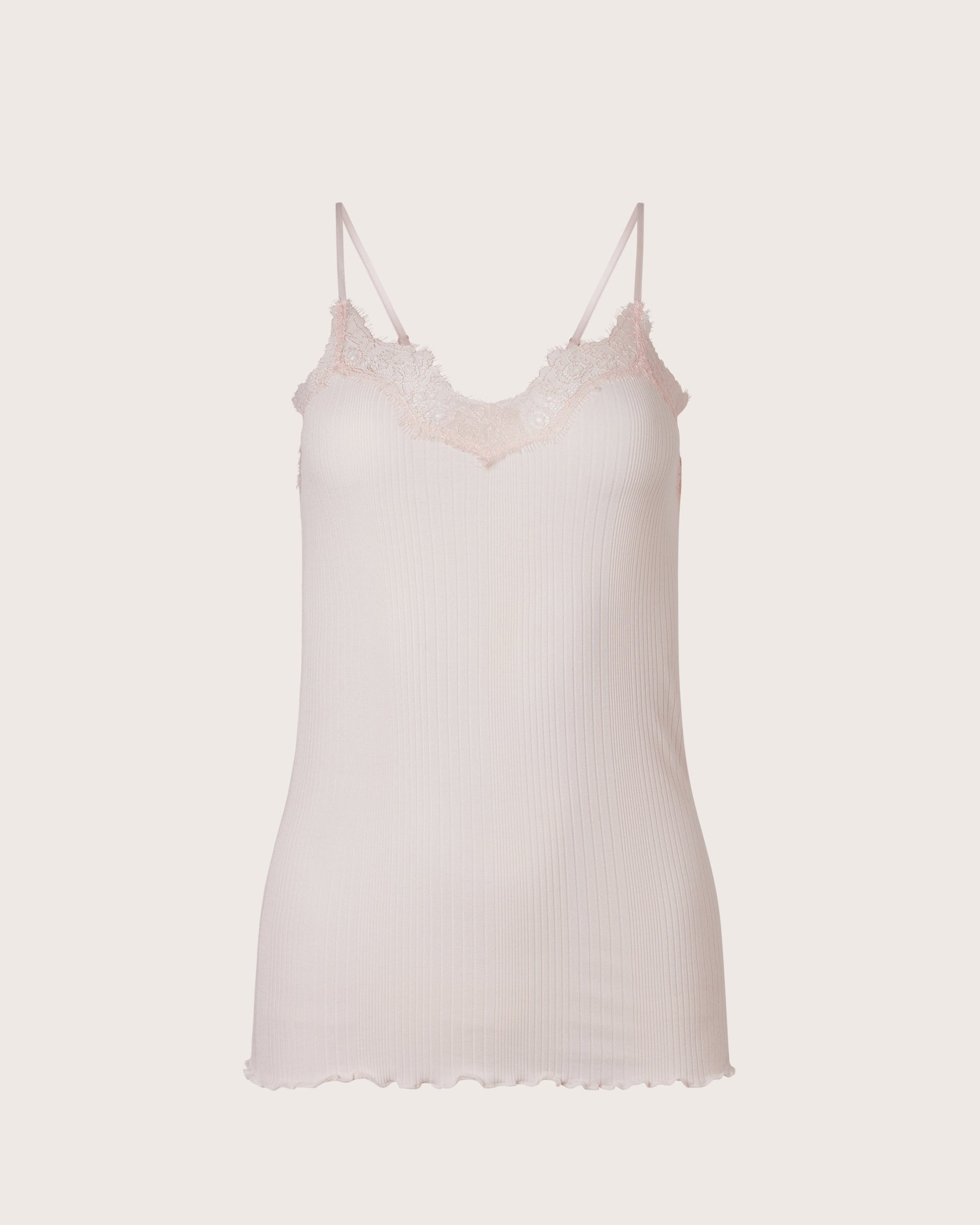 Lace Trim Ribbed Tank