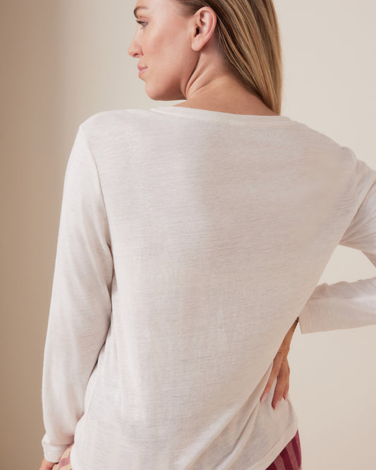 Linen Slub Long Sleeve Top