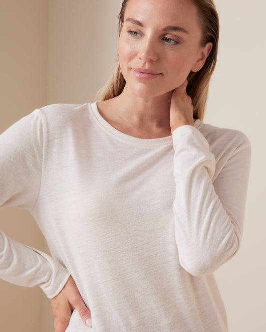 Linen Slub Long Sleeve Top