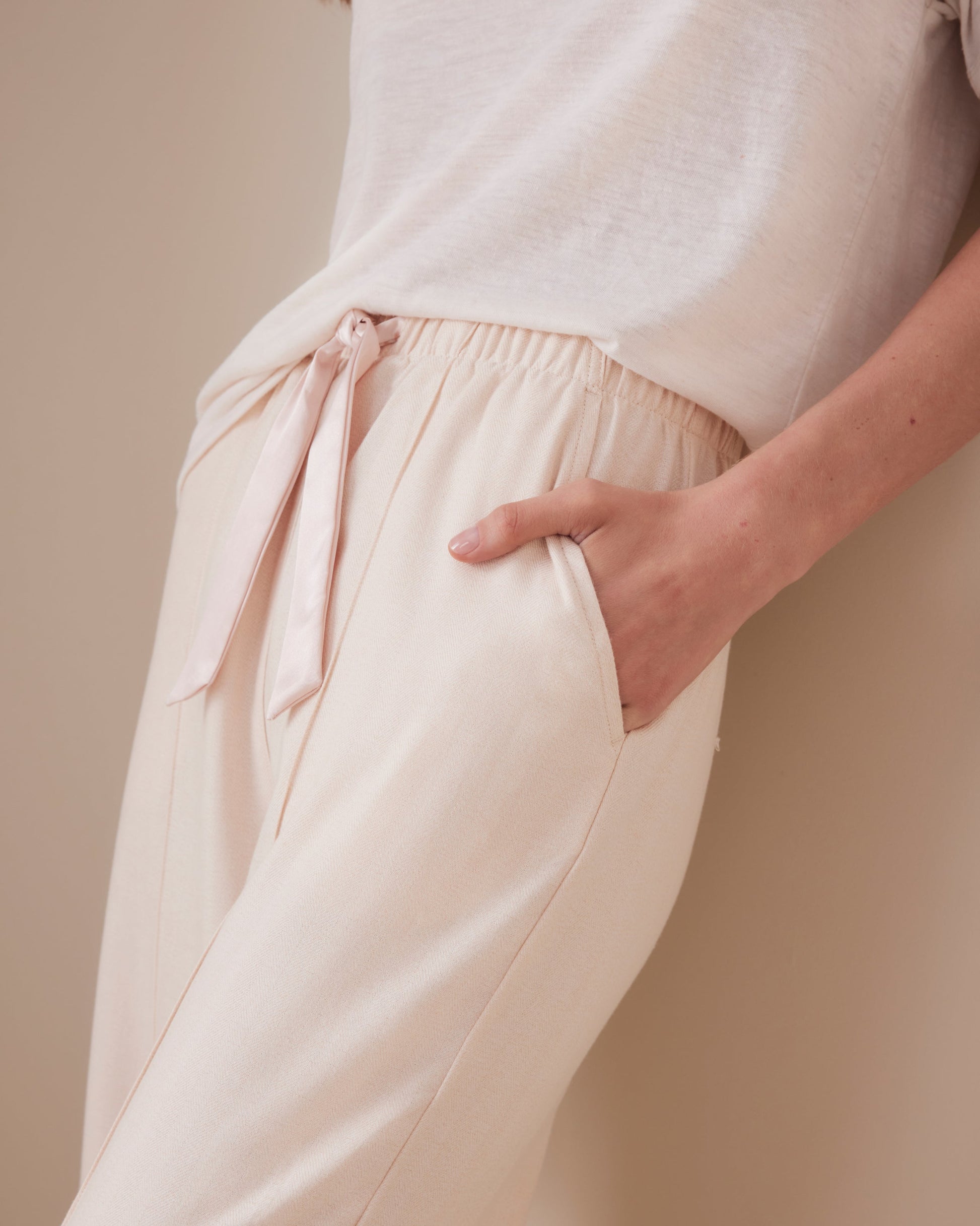 Pin Tuck Twill Wide Leg PJ Pant