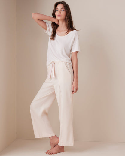 Pin Tuck Twill Wide Leg PJ Pant