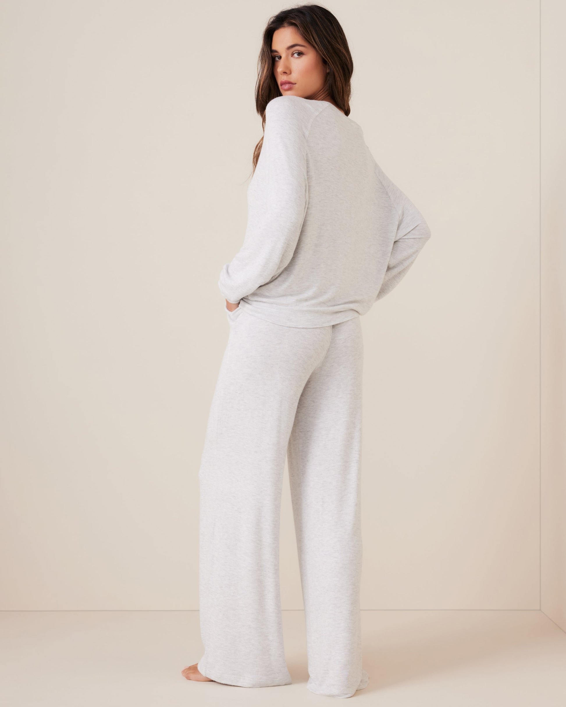 Pleated Fuzzy Wide Leg Pant