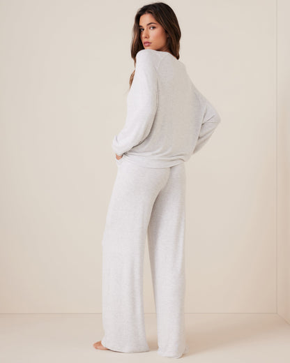 Pleated Fuzzy Wide Leg Pant