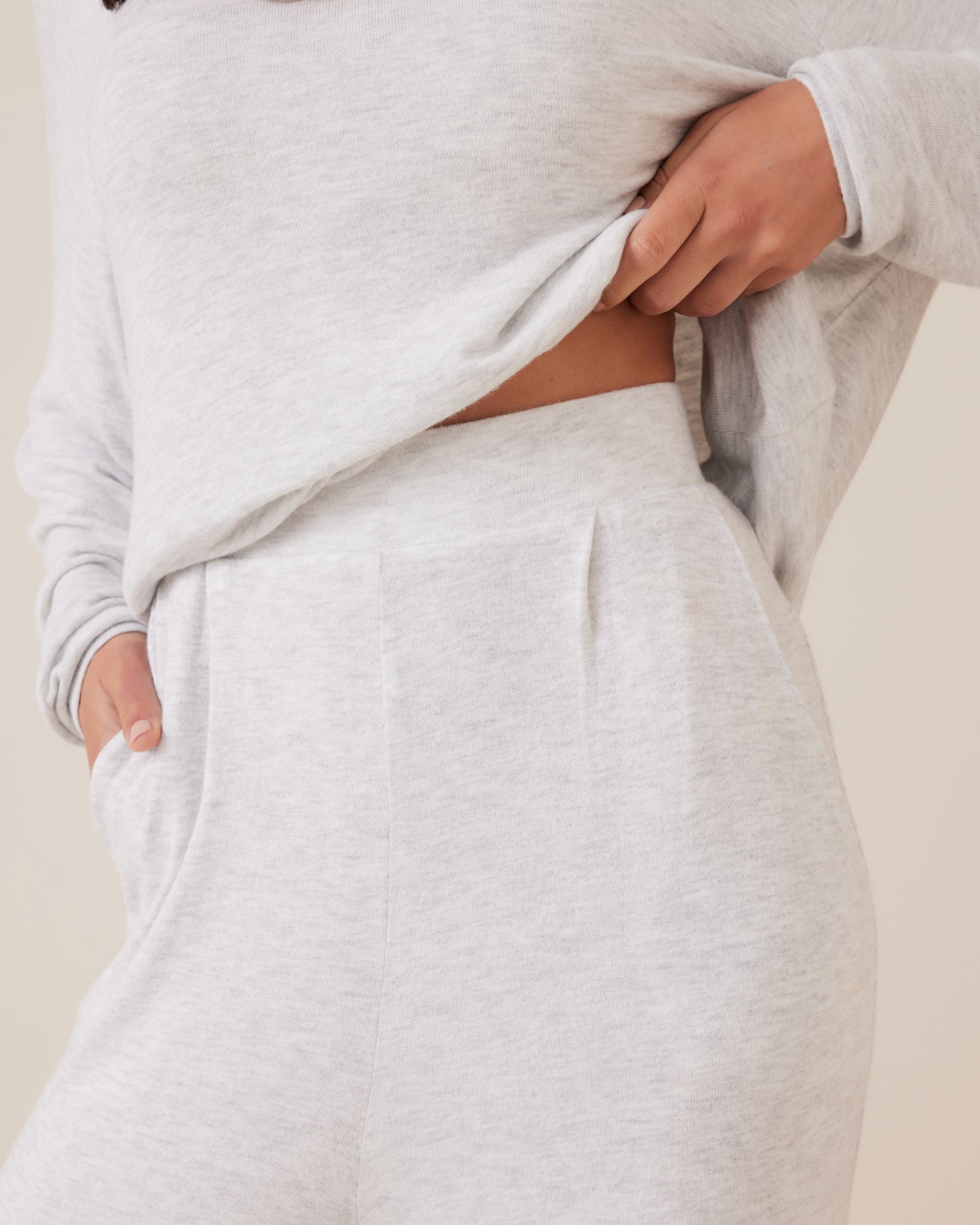 Pleated Fuzzy Wide Leg Pant