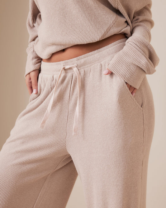 Plush Rib Wide Leg Pant