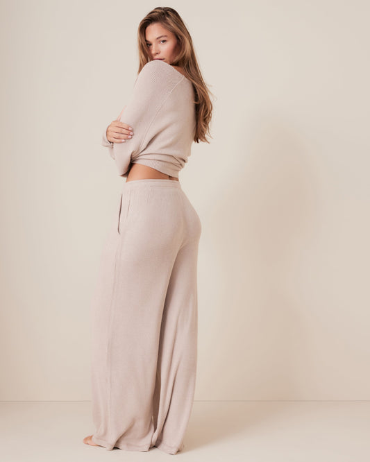 Plush Rib Wide Leg Pant
