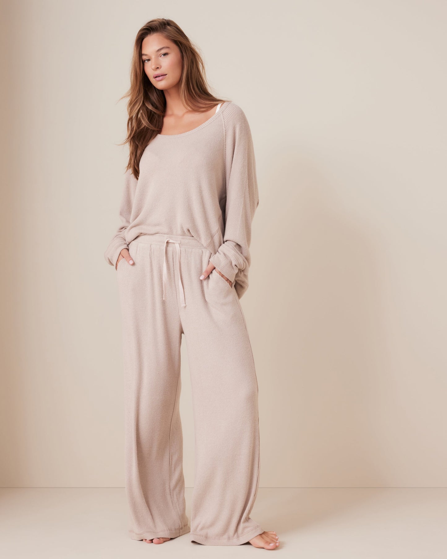 Plush Rib Wide Leg Pant