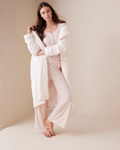 Pointelle Henley Long Sleeve Top