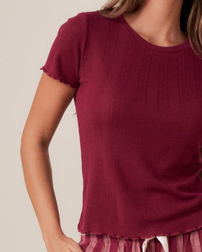 Pointelle Weekend Flutter Tee