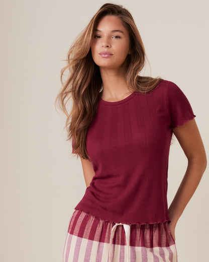 Pointelle Weekend Flutter Tee