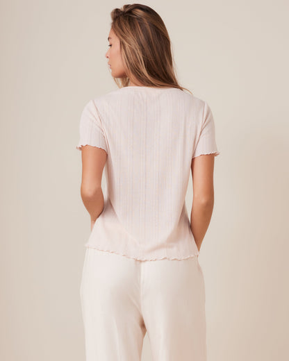 Pointelle Weekend Flutter Tee
