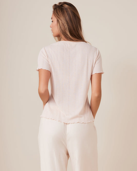 Pointelle Weekend Flutter Tee
