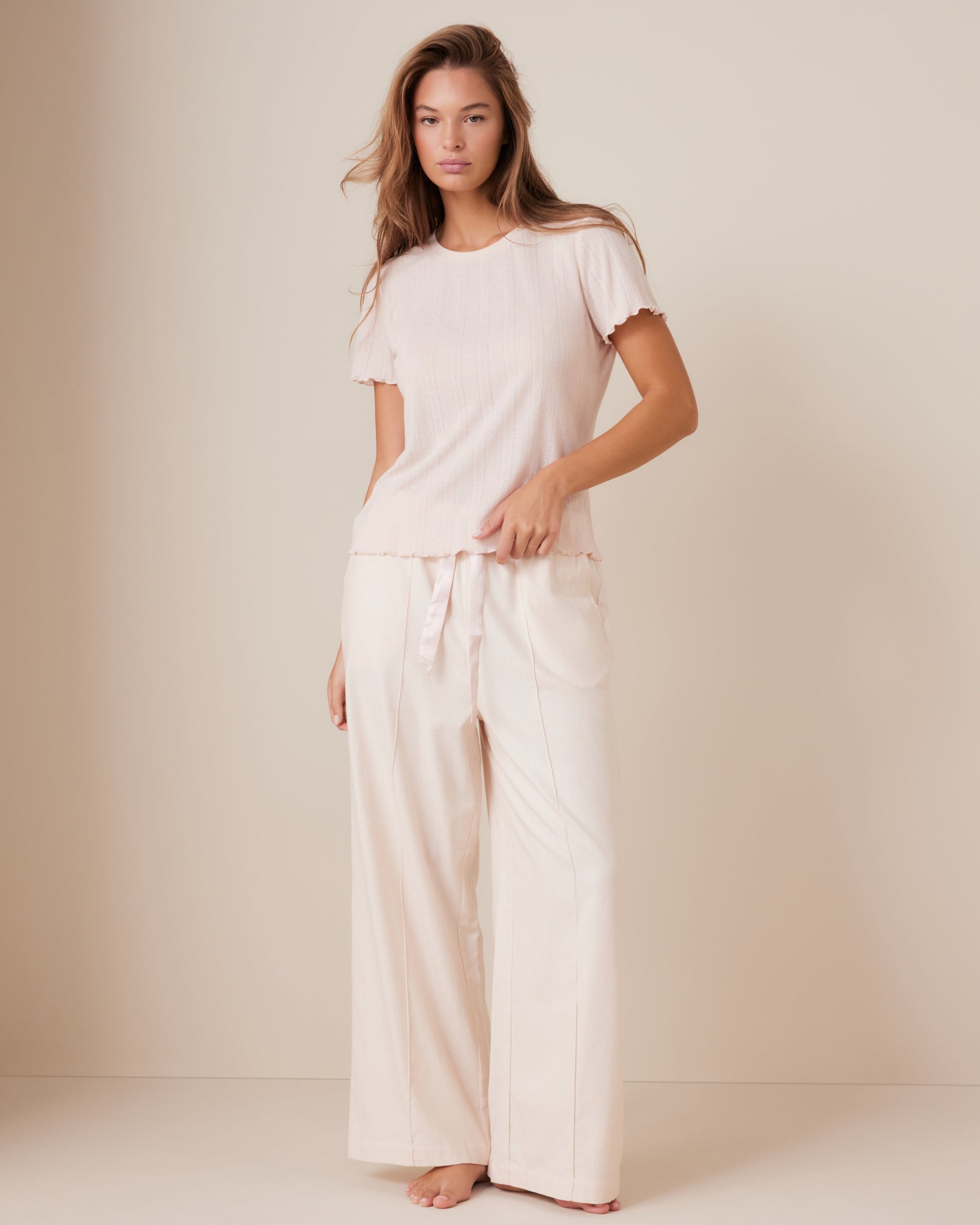 Pointelle Weekend Flutter Tee