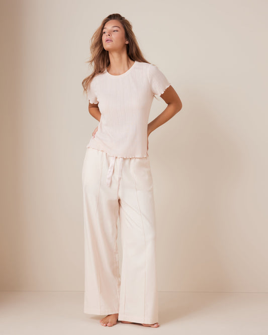 Pointelle Weekend Flutter Tee