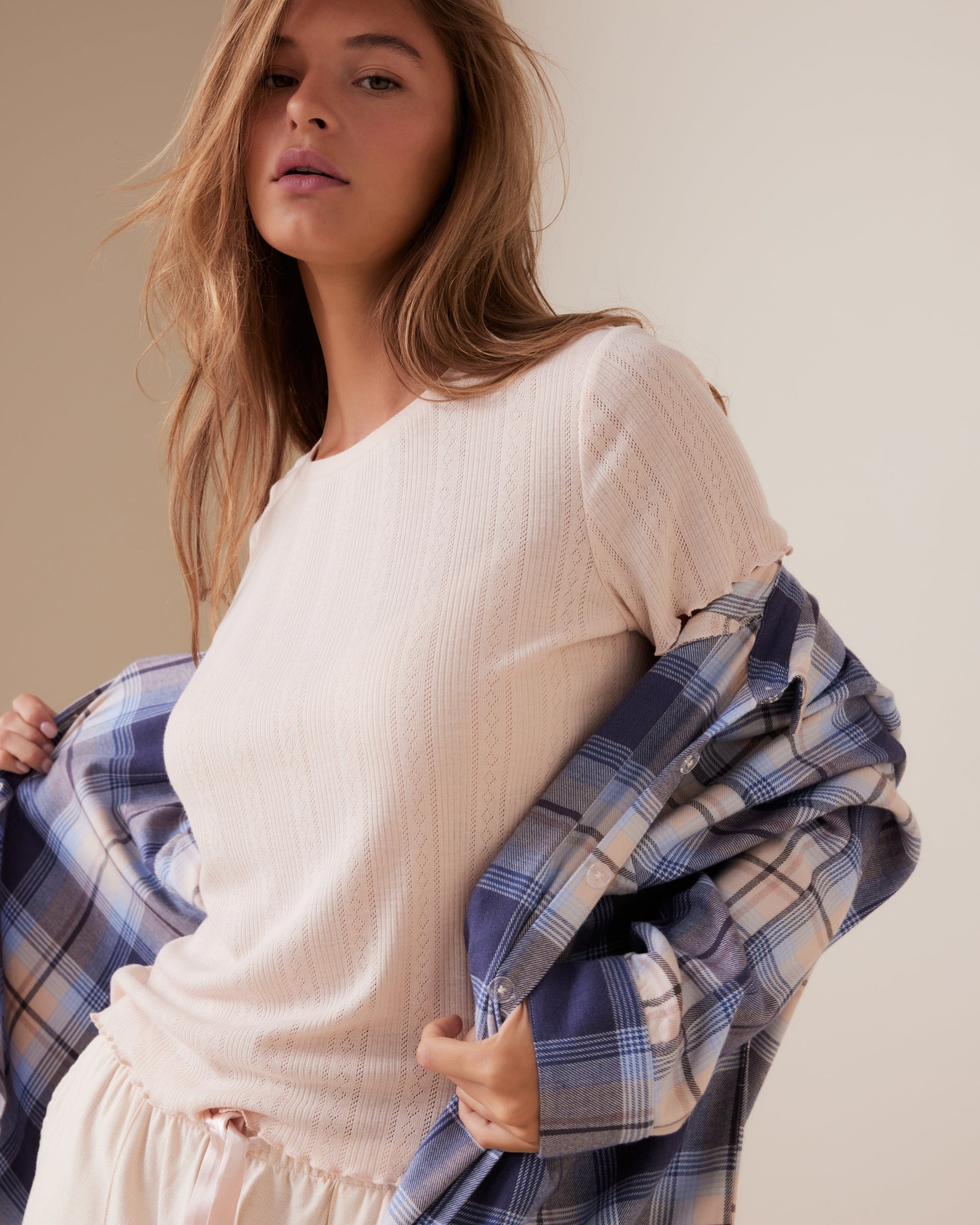 Pointelle Weekend Flutter Tee