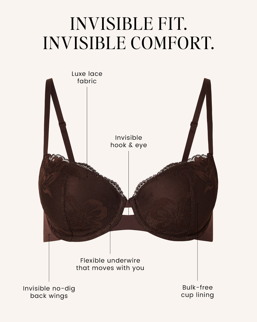 Invisibles Lace Balconette Lined Bra