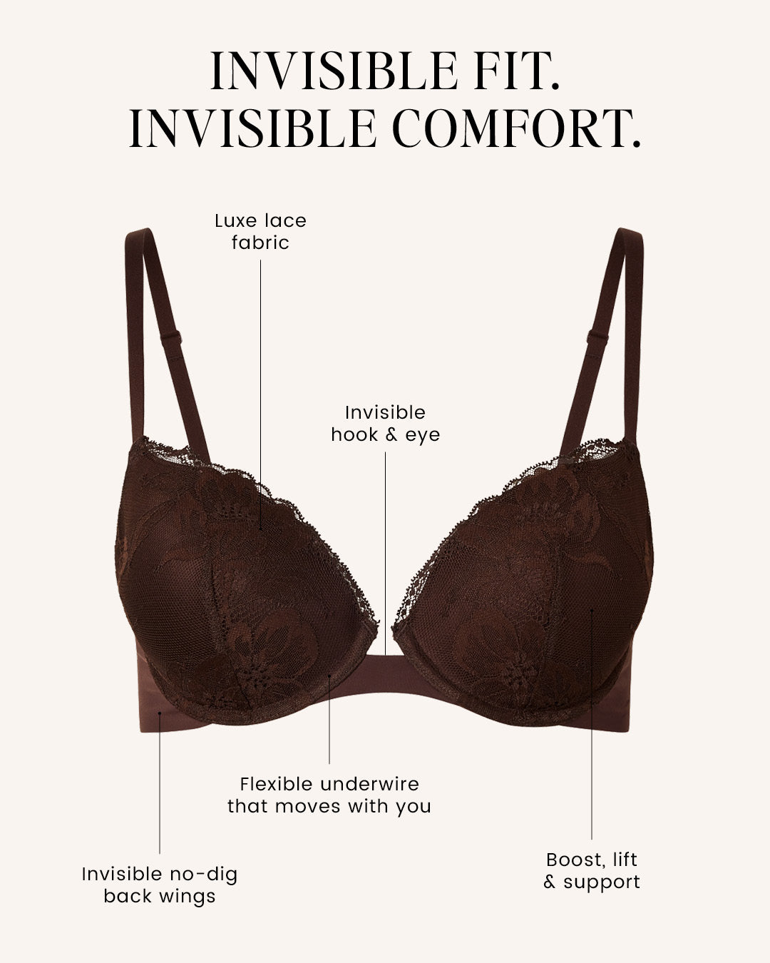 Invisibles Lace Demi Push Up Bra