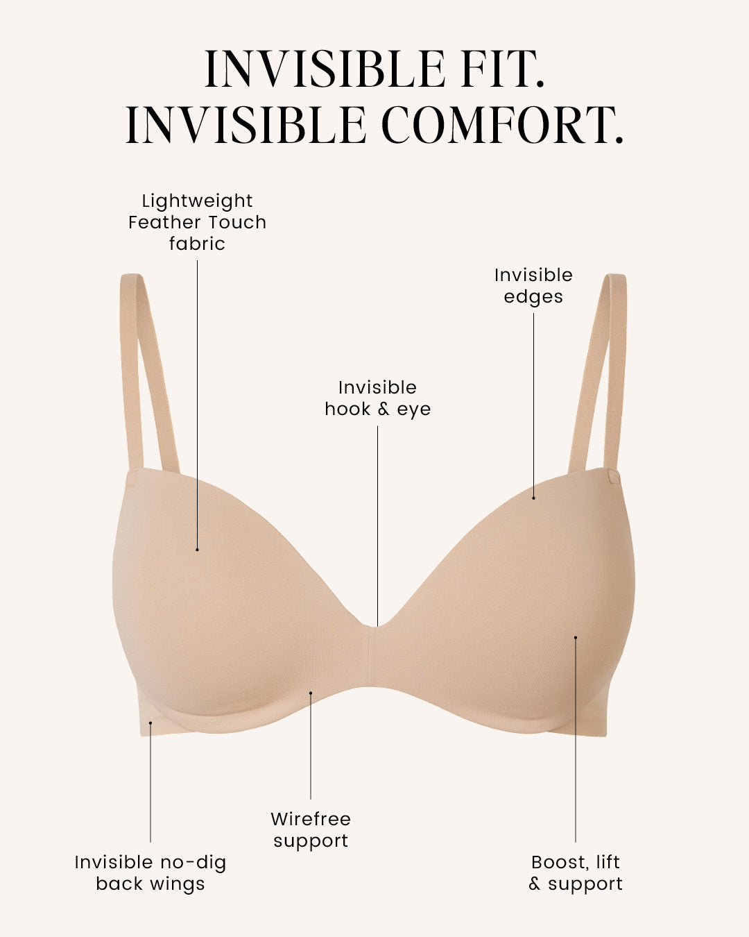 Invisibles Smooth Wireless Push Up Bra