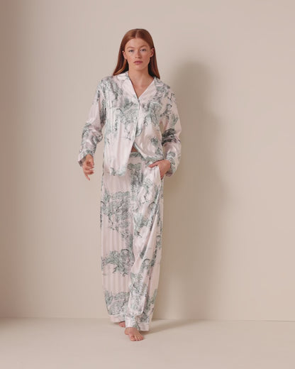 Jacquard Toile Satin PJ Shirt